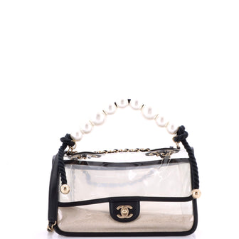 Chanel Sand By The Sea Pearl Flap Bag PVC with Lambskin Medium