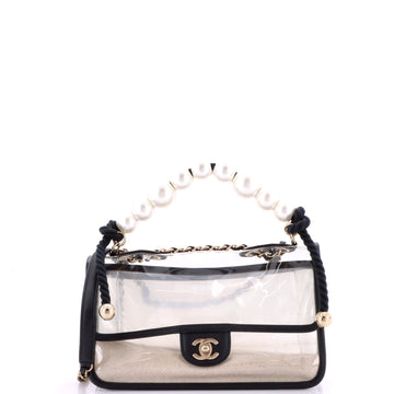 Chanel Sand By The Sea Pearl Flap Bag PVC with Lambskin Medium
