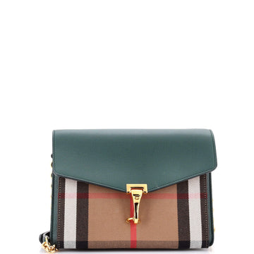 Burberry Macken Crossbody Bag Leather and House Check Canvas Small