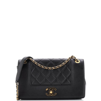 Chanel Mademoiselle Vintage Flap Bag Quilted Sheepskin Medium