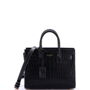 Saint Laurent Sac de Jour NM Bag Crocodile Embossed Leather Nano