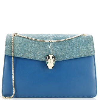 Bvlgari Serpenti Forever Shoulder Bag Leather and Stingray Medium