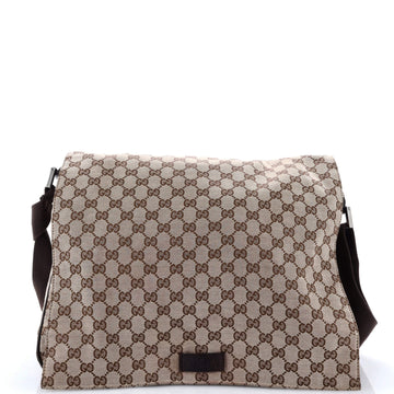 Gucci Flap Messenger Bag GG Canvas Large