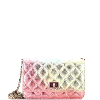 Chanel Rainbow Reissue 2.55 Wallet on Chain Quilted Multicolor Metallic Goatskin