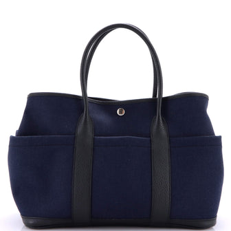 Hermes Garden Party Pockets Tote Toile and Leather 36
