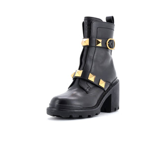 Valentino Garavani Women's Roman Stud Combat Ankle Boots Leather