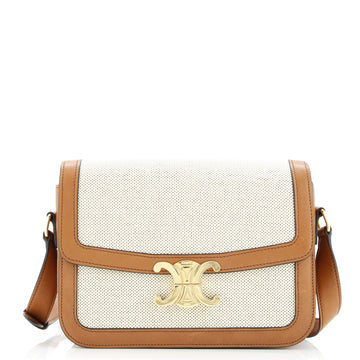 Celine Triomphe Shoulder Bag Canvas with Leather Medium