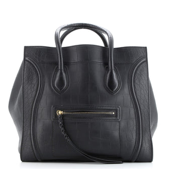 Celine Phantom Bag Crocodile Embossed Leather Large