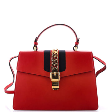 Gucci Sylvie Top Handle Bag Leather Medium