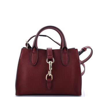 Gucci Top Handle Tote with Hook Closure Leather Small