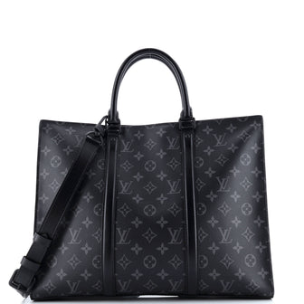Louis Vuitton Sac Plat Zipper Tote Monogram Eclipse Canvas Horizontal
