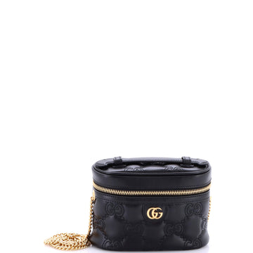 Gucci Top Handle Vanity Chain Bag GG Matelasse Leather Mini