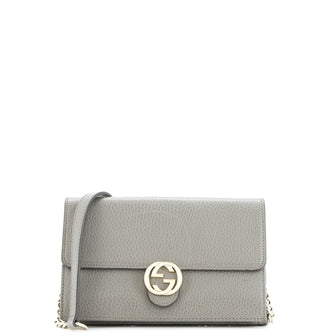 Gucci Interlocking Wallet on Chain Leather