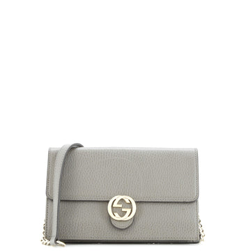 Gucci Interlocking Wallet on Chain Leather