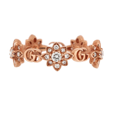 Gucci GG Flora Ring 18K Rose Gold with Diamonds