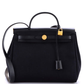 Hermes Herbag Zip Leather and Toile 31
