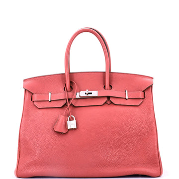 Hermes Birkin Handbag Pink Togo with Palladium Hardware 35