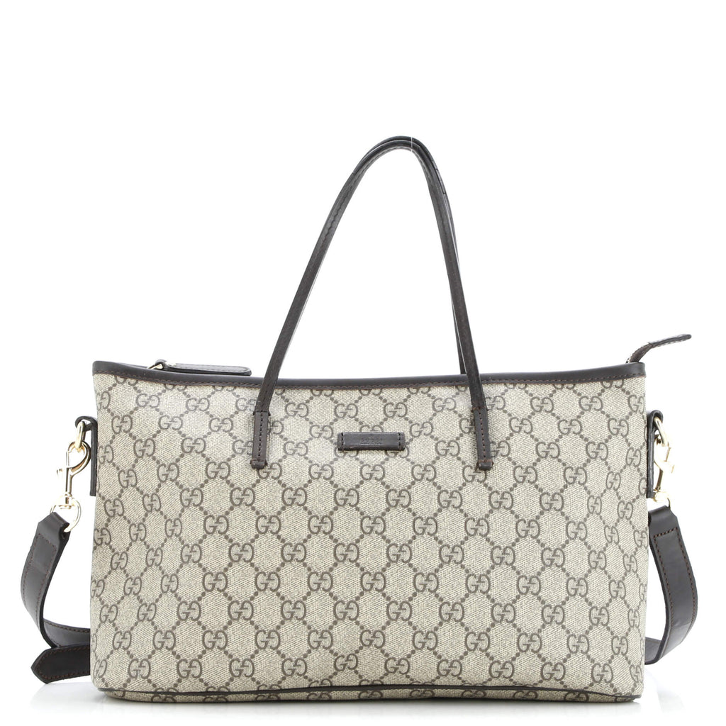 GUCCIのバッグ Gucci Convertible Zip Tote GG Coated Canvas with Leather Medium