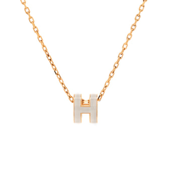 Hermes Pop H Pendant Chain Necklace Metal and Enamel Mini