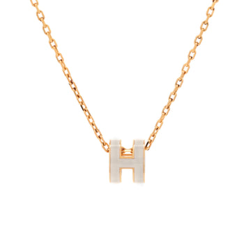 Hermes Pop H Pendant Chain Necklace Metal and Enamel Mini