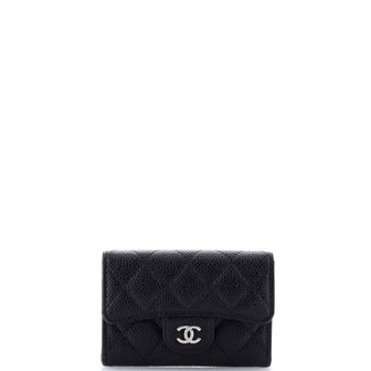 Chanel Classic Flap Card Case Quilted Caviar