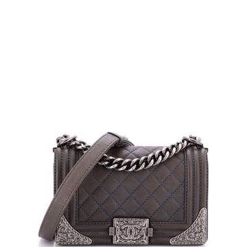 Chanel Paris-Dallas Boy Flap Bag Quilted Calfskin with Metal Adornments Small