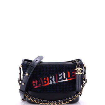 Chanel Gabrielle Logo Hobo Tweed and Calfskin Small