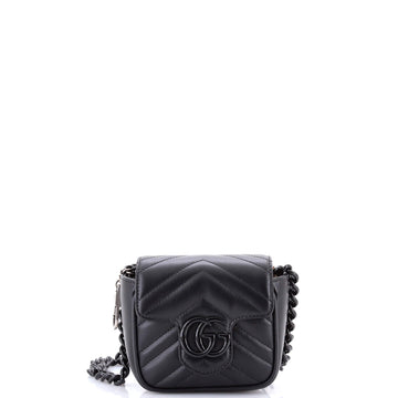 Gucci GG Marmont Flap Belt Bag Matelasse Leather Mini