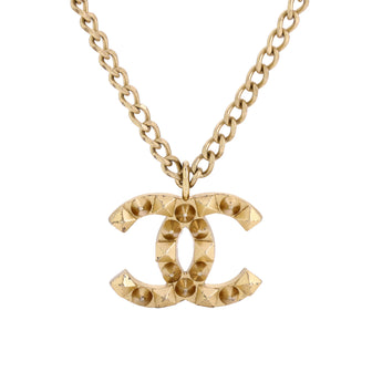 Chanel Vintage CC Stud Pendant Necklace Metal