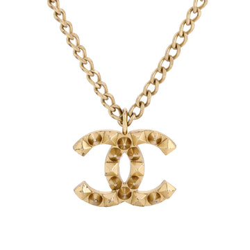 Chanel Vintage CC Stud Pendant Necklace Metal