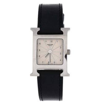 Hermes Heure H Quartz Watch Stainless Steel and Leather 21