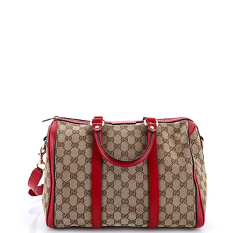 Gucci Convertible Joy Boston Bag GG Canvas with Leather Medium