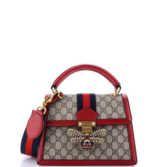 Gucci Queen Margaret Top Handle Bag GG Coated Canvas with Leather Small