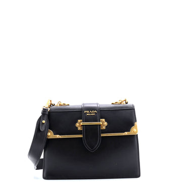 Prada Cahier Crossbody Bag Leather and Saffiano Leather Large