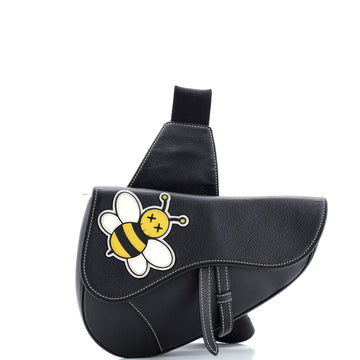 Christian Dior KAWS Saddle Crossbody Bag Leather with Applique