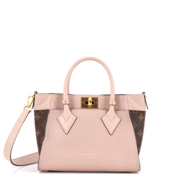 Louis Vuitton On My Side Tote Leather with Monogram Canvas PM