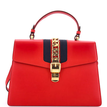 Gucci Sylvie Top Handle Bag Leather Medium
