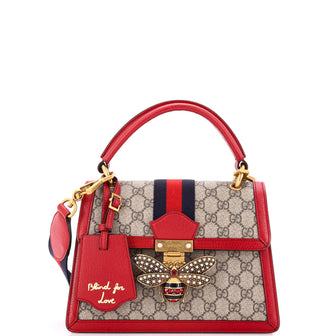 Gucci Queen Margaret Top Handle Bag GG Coated Canvas with Leather Small
