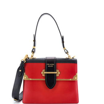 Prada Cahier Convertible Shoulder Bag City Calf and Saffiano Medium