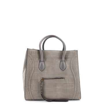Celine Phantom Bag Crocodile Embossed Nubuck Medium