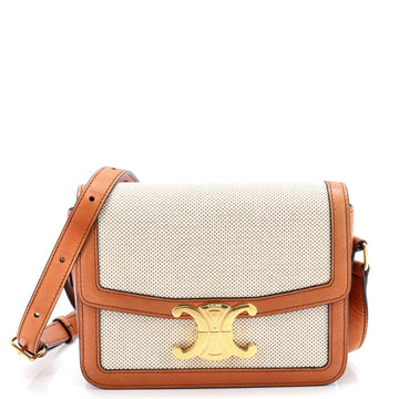 Celine Triomphe Shoulder Bag Canvas with Leather Teen