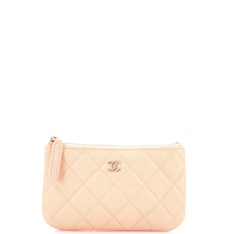 Chanel Classic O Case Pouch Quilted Caviar Mini