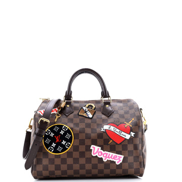 Louis Vuitton Speedy Bandouliere Bag Limited Edition Patches Damier 30
