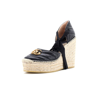Gucci Women's GG Marmont Wedge Espadrilles Matelasse Leather
