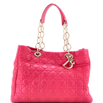 Christian Dior Soft Chain Tote Cannage Quilt Lambskin Large