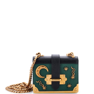 Prada Cahier Crossbody Bag Embellished Leather Micro