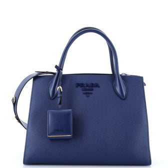 Prada Monochrome Tote Saffiano with City Calf Medium