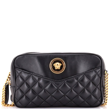 Versace Medusa Icon Front Slip Pocket Camera Bag Quilted Leather Medium