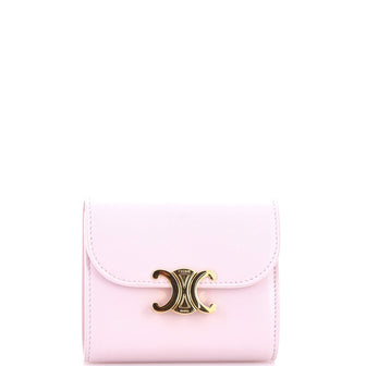 Celine Triomphe Trifold Wallet Leather Small