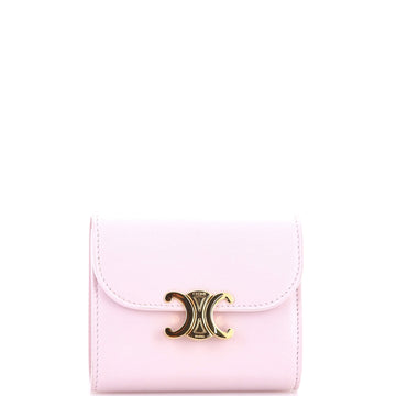 Celine Triomphe Trifold Wallet Leather Small